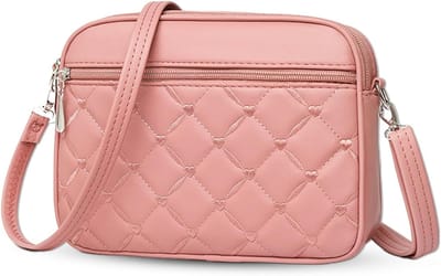 Dames Gesteppte Crossbody Tas - Kleine Hartgestikte PU-Leder Schoudertas - Meerderrits Casual Dagelijkse Tas