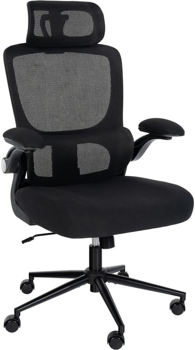 CLP Newberg Bureaustoel - voor volwassenen - ergonomische - met armleuningen - netbekleding - zwart