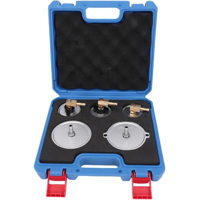 5 pièces Jeu d'adaptateurs de maître-cylindre Aluminium Jeu d'adaptateurs de purgeur de freins Universel pour la plupart des kits de purgeur de liquide de frein sous pression black