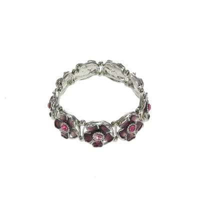 Behave - Armband dames - Bloemdesign met roze steen - Romantisch detail