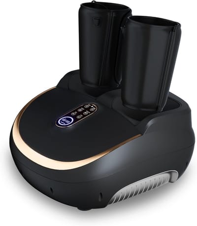 Shiatsu voetmassageapparaat met warmte en luchtcompressie - Ontspannende massage voor voeten en kuiten, 5 modi en 9 intensiteiten