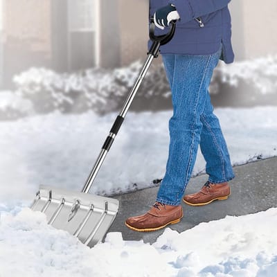 Grote Aluminium Sneeuwschop met Schuifrand en Sterke Steel, Ideaal voor Dikke Sneeuw