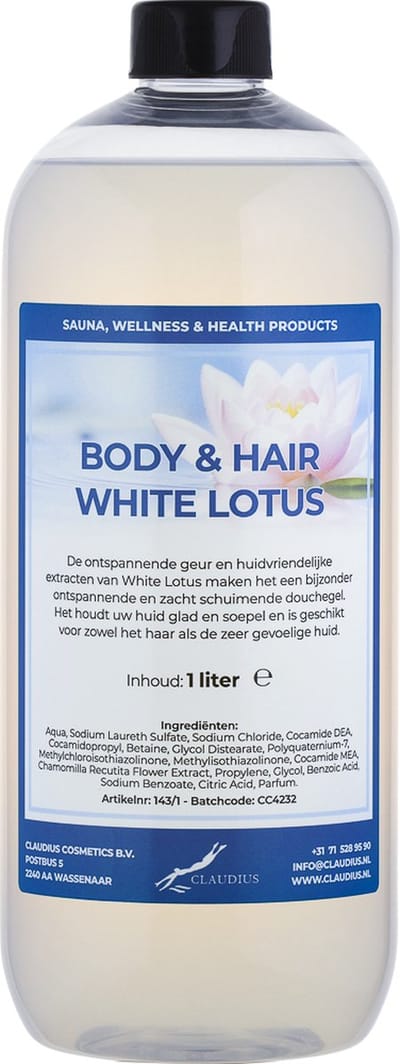 Body & Hair White Lotus 1 Liter - 2 in 1 voor lichaam en haar.