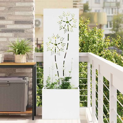 vidaXL - Tuin - Privacy - Scherm - Wit - 50 - x - 32 - x - 150 - cm - Koudgewalst - staal