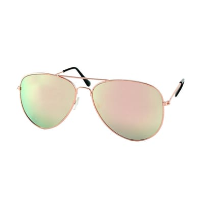 Loud and Clear® - Zonnebril - Piloten Zonnebril - Pilotenbril - Heren - Dames - Roze - Spiegel