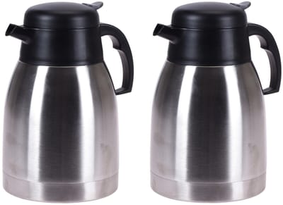 2x stuks koffie/thee thermoskannen RVS 1500 ml - Isoleerkannen voor warme / koude dranken