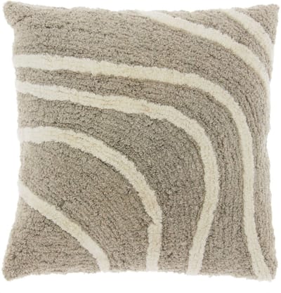 Unique Living Sierkussen Fenne - Textiel - Greige - 45x45 cm (BxD) - Getuft - Dessin 10