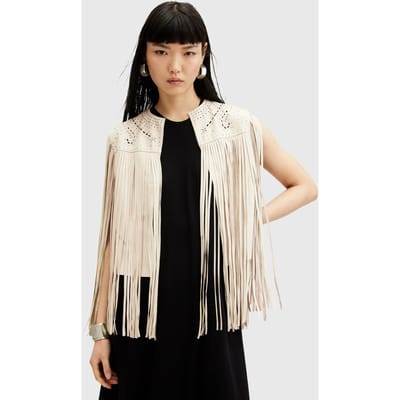 AllSaints Elias Astral Gilet Off White Größe: M | Gilets Outlet | Damen | Weiß