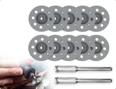 12 Stuks Diamant Snijdisk voor Snijden van Glas, Jade, Keramiek en IJzeren Platen met 2 Mandrels en Rotatietool Accessoires