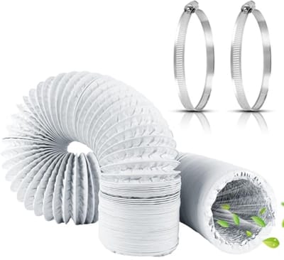 Flexibele afvoerslang 100 mm - 5 meter lange aluminium ventilatieslang voor airconditioning en wasdroger