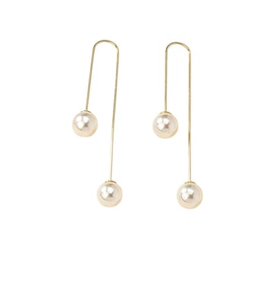 Goudkleurige oorbellen dames doortrek oorbellen met parel hanger lange draad oorbellen minimalistisch design parel oorbellen elegante oorhangers geschikt voor dagelijks gebruik en feestelijke gelegenheden