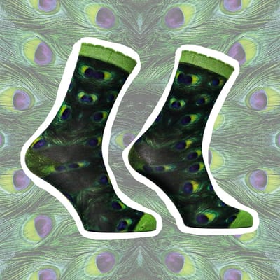 Sock My Feet - Sock my green peacock