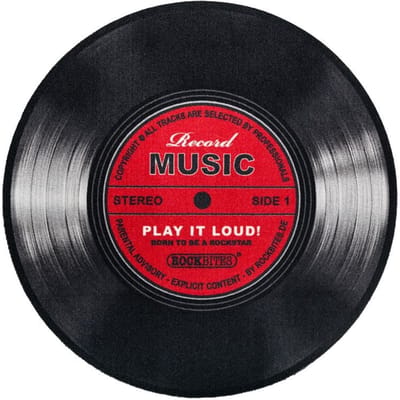 Record Music Vloerkleed - voor Geen - zwart-rood
