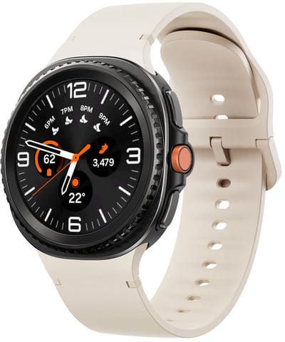 Siliconen bandje - geschikt voor Samsung Galaxy Watch 8 (40mm) / Galaxy Watch 8 (44mm) / Galaxy Watch 8 Classic - gespsluiting - Maat S/M - starlight