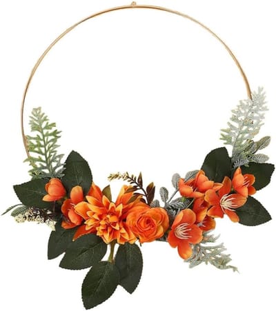 Hanging Wreath met Kunstbloemen voor Decoratie van Deur, Raam en Wand - Perfect voor Bruiloften, Feesten en Kerstmis