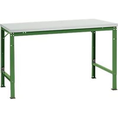 Manuflex basistafel UNIVERSAL Speciaal, 1500 x 1000 mm, melamine lichtgrijs, resedagroen