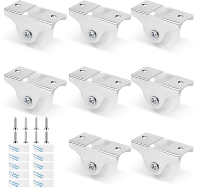 Set van 8 Meubelwielen met Schroeven, Polypropyleen 25 mm Zwenkwielen voor Meubels en Apparaten zonder Vloerrails