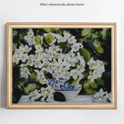 Volledige ronde diamantmozaïek ingemaakte bloem 5D DIY diamant schilderij borduurwerk 20X30CM gray