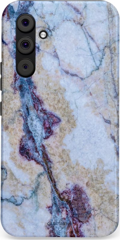 Casetastic hoesje geschikt voor Samsung Galaxy A54 (2023) 5G - Dubbellaagse bescherming - Diepzee Marmer - Fashion Case - Blauw Zand