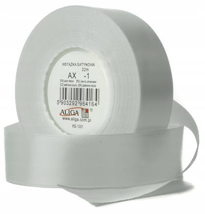 Witte Satine Lint 32m x 3,8cm - Decoratief en voor Handwerk