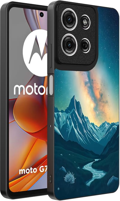 Smartphonica Telefoonhoesje Geschikt voor Motorola Moto G75 met Sterrenhemel Opdruk - TPU Backcover Case With Space And Milkyway Design geschikt voor Motorola Moto G75