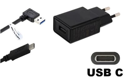 OneOne 2A lader + 0,9m sterke haakse USB C kabel. TUV / GS 100% veilig. Standaard oplader adapter past op Samsung Galaxy M06, M42, M20, M31s, M32, M33, Xcover 5, Xcover 6 Pro, Xcover 7 / 7 Pro, Xcover Pro, Xcover FieldPro