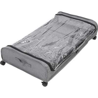 Opbergruimte onder bed met wielen Transparant deksel Rollende opbergcontainer onder bed voor kleding schoenen speelgoed gray
