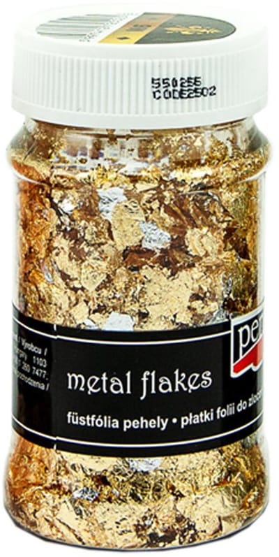 Pentart Metalen Vlokken hobby decoratie goud zilver 100ml creatief.