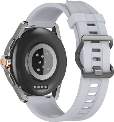 Siliconen bandje - geschikt voor Xiaomi Mi Watch / Watch 2 (PRO) / Watch S1 / Watch S1 Pro / Watch S2 / Watch S3 / Watch S4 / Watch S5 / Haylou / Redmi Watch 5 Active & Lite - lichtgrijs