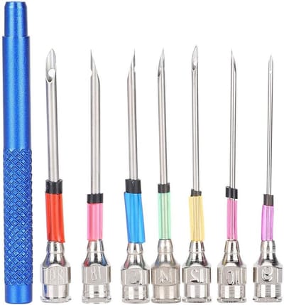 Embroidery Punch Kit met Fijne Stalen Naalden voor Handmatig Borduren en Breien - Compleet Naaiset met Handgreep en Diverse Naaitechnieken