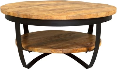 Salontafel naturel | paras | rond | mangohout | 43 (h) x 90 cm
