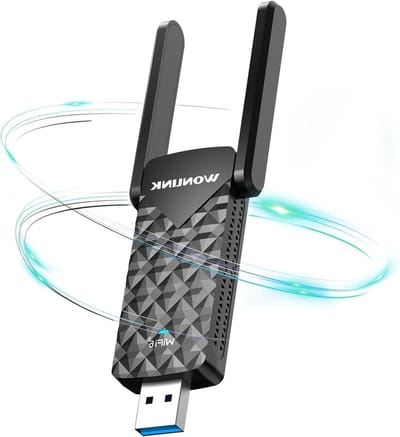 WiFi 6 Adapter - Draadloze Netwerkkaart - Snelle Internetverbinding - USB 3.0 Type C - 1800 Mbps - Zwart