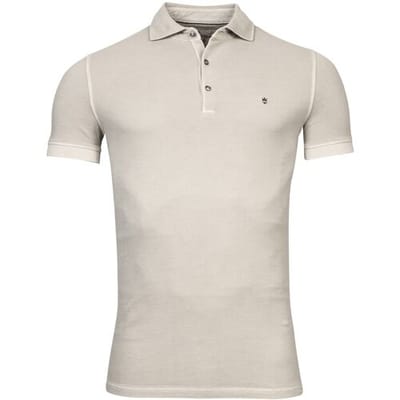 Thomas Maine Polo Faux-Uni Pigmend Dyed Enzyme Washed Piqué Beige / male
