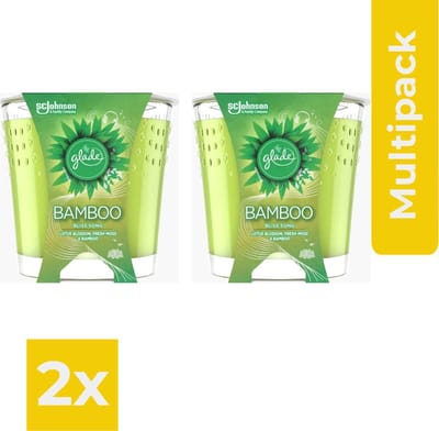 Glade Geurkaars - Bamboo Bliss Song 129 gr. - Kaarsen - Voordeelverpakking 2 stuks