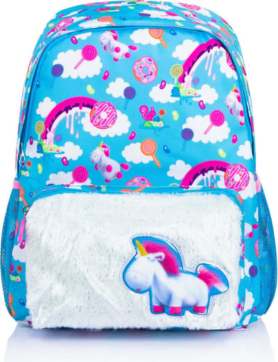 Minions Fluffy Unicorn Eenhoorn Rugzak met Fluffy voorvak 6-12 Jaar
