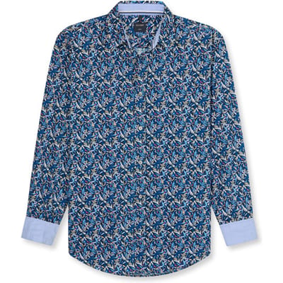 OLYMP Casual Overhemd, Regular Fit, Kent, Marineblauw