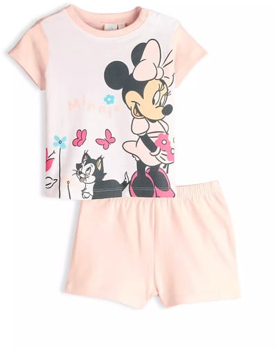 Minnie Mouse - shortama - 100% katoen - maat 74 - Zalmroze - Pyjama