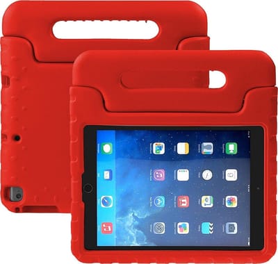 Hoesje - Geschikt voor Apple iPad 7 (2019) - 10.2 inch - 7e Generatie - Met 2x Screenprotector - Kinderhoes - Shockproof Bumper - Kidsproof Case - Tablethoes - Kinder Hoes Cover - Rood