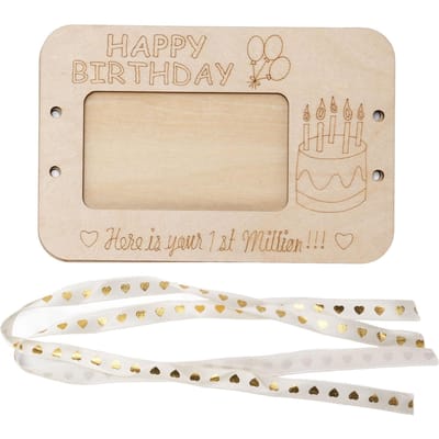 Uw Eerste Miljoen Houten Portemonnee Creatieve Geldhouder Contant Cadeau Verjaardag Huwelijkscadeau Bureau Cake Type beige