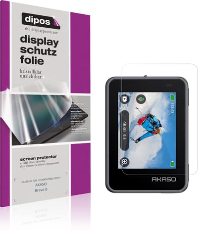 dipos – 4x Beschermfolie geschikt voor AKASO Brave 8 | Krasbestendige & heldere Screenprotector Ultra-Thin