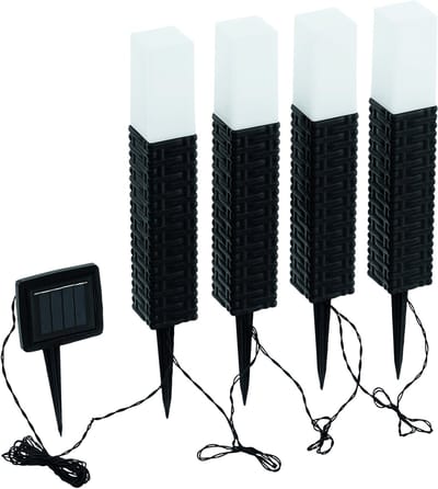 EGLO z_solar tuinverlichting zonne-energie - prikspot - set 4 x LED - Rotan - Zwart