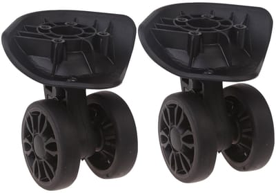 Ruime Koffer met Dubbele Rijen Wielen, 360° Draaibare Wielen, Stevige Constructie en Reparatieset, Zwart
