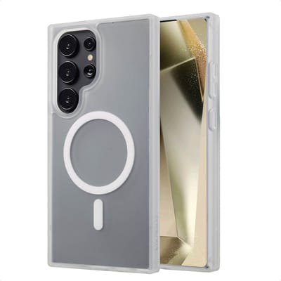 imoshion Hoesje - Geschikt voor Samsung Galaxy S24 Ultra - Color Guard Backcover met Magnetische Ring - Wit