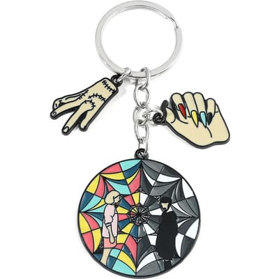 Addams Movie Sleutelhanger Metalen Cartoon Horror Charm Sleutelhanger voor Fans Geschenken gray