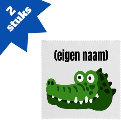 Akyol - krokodil hoofd met eigen naam brillendoekjes - Krokodil - krokodillen liefhebbers - iemand die houdt van krokodillen - verjaardag - cadeau - kado - 17,8 bij 17,8 cm - 2 stuks