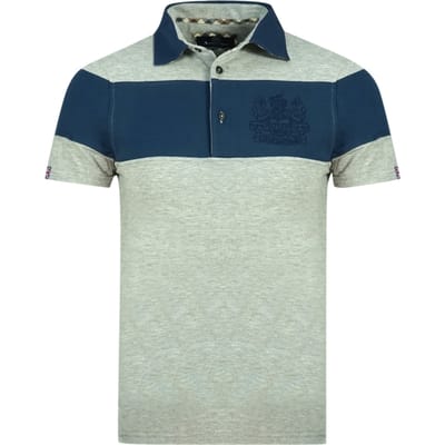 Aquascutum kleurblok Aldis Crest borstlogo grijs poloshirt