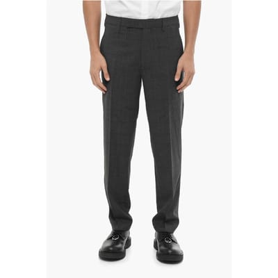Districk Checked Slim Fit Broek in Grijs