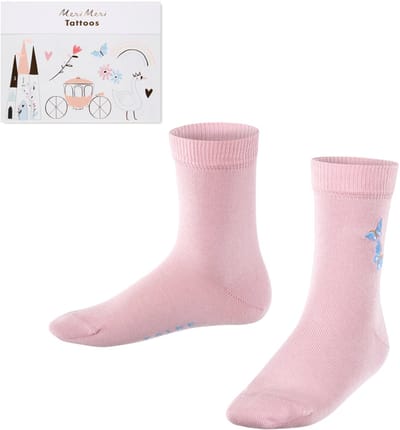 FALKE FALKE x meri meri gedessineerd katoen sokken kinderen roze - maat 35-38
