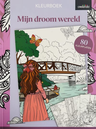 Crelando - Kleurboek ''Mijn droom wereld'' - Kleurboek voor volwassenen - 80 unieke kleurplaten - Kleurboek voor volwassen - Ontspanning & Creativiteit