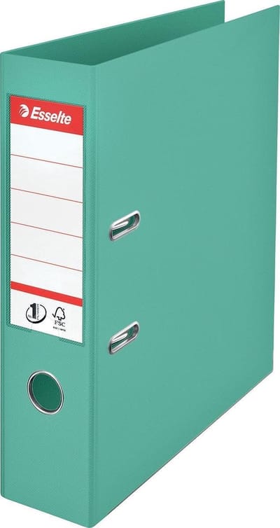 Esselte No.1 Colour'Breeze Kunststof A4 Ordner voor 500 Vellen - Rugbreedte van 75mm - Groen